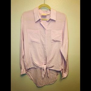 EUC Anthropologie Maeve Tie Front Blouse in Lilac